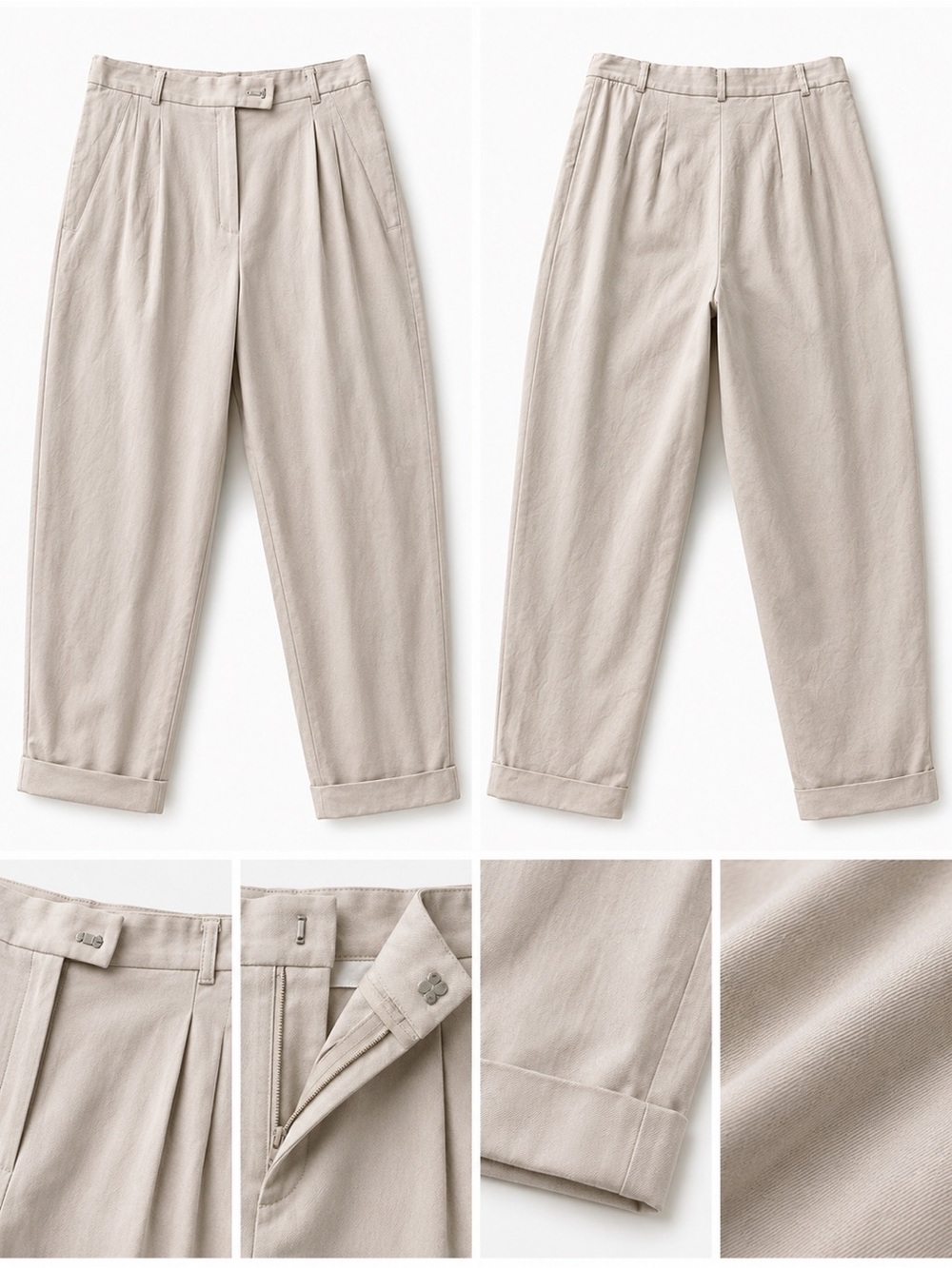 Talbots Pleated Chinos in Light Taupe 6P